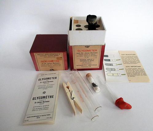 Antieke Glucometer Dr. J. Burmann medische testenset uit '50, Antiek en Kunst, Antiek | Overige Antiek, Ophalen of Verzenden