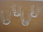 4 kristallen borrelglaasjes met geslepen decoratie, Ophalen of Verzenden