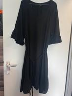 Zwarte jurk met 3/4 roezel mouwtjes MS Mode Maat 52, Verzenden, Zwart, Maat 46/48 (XL) of groter, Zo goed als nieuw