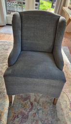 Grijze fauteuil met oren, Huis en Inrichting, Fauteuils, Ophalen, Hout, Minder dan 75 cm, Zo goed als nieuw