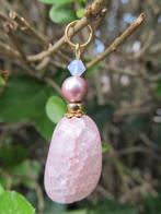 Hanger Pink Nugget bergkristal-swarovski goud, Ophalen, Met edelsteen, Nieuw, Roze