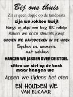 Tekstbord "Bij ons thuis", Ophalen of Verzenden, Nieuw