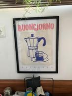 Poster met koffieprint 30x40cm, Rechthoekig Staand, Ophalen of Verzenden, Zo goed als nieuw, Canvas of Doek