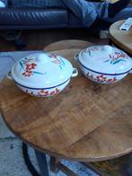 Emaille schaaltjes met deksel, Antiek en Kunst, Antiek | Emaille, Ophalen of Verzenden