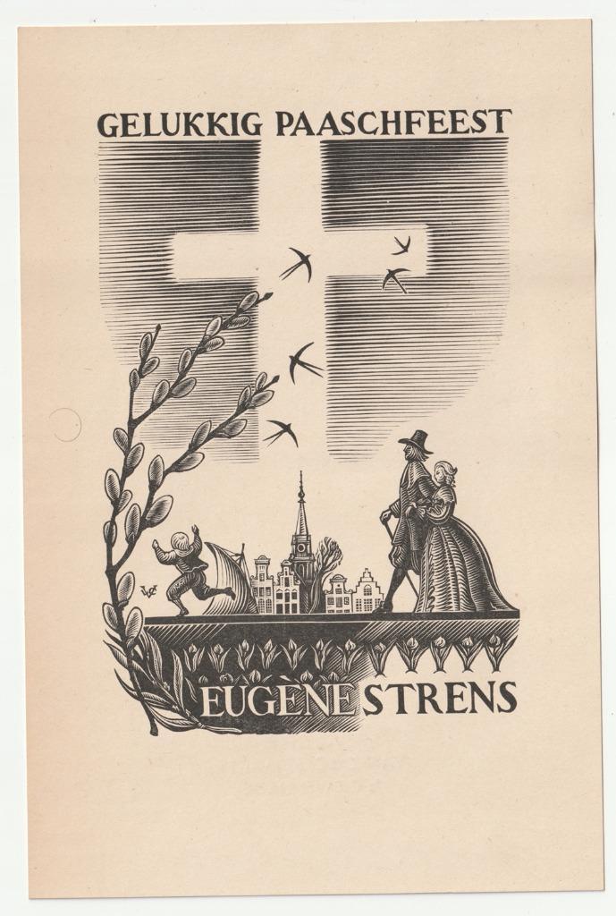 Valentin Le Campion houtgravure Ir. Eugène Strens, Antiek en Kunst, Kunst | Etsen en Gravures, Verzenden