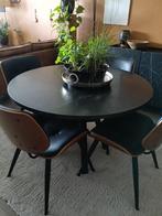 Ronde Tafel Zwarte marmer look, Huis en Inrichting, Tafels | Eettafels, Ophalen, Kunststof, Rond, Zo goed als nieuw