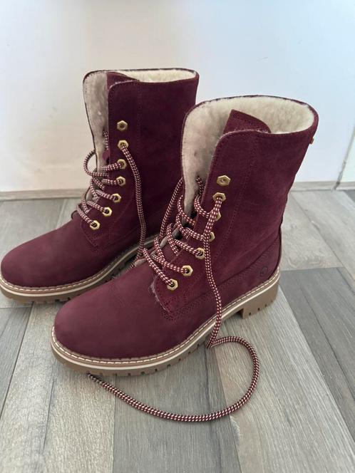 Tamaris enkellaarsjes / gevoerd 37, Kleding | Dames, Schoenen, Zo goed als nieuw, Rood, Ophalen of Verzenden