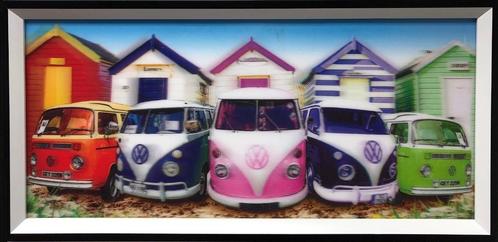 Wanddecoratie - VW Bus beach 3D portret 53 cm x 26 cm x 2 cm, Huis en Inrichting, Woonaccessoires | Wanddecoraties, Nieuw, Ophalen