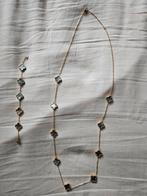 Klaver ketting en armband goud groen parelmoer, Overige materialen, Verstelbaar, Nieuw, Ophalen of Verzenden