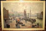 =vismarkt==Oskar Koch 1886-1914==doek 80 x 120 cm=, Antiek en Kunst, Kunst | Schilderijen | Klassiek, Ophalen of Verzenden