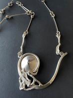 Vintage modernist ketting, Ophalen of Verzenden, Zo goed als nieuw, Zilver, Overige materialen