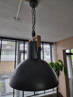 QAZQA - Industriele hanglamp donkergrijs met mango hout, Huis en Inrichting, Lampen | Hanglampen, Ophalen of Verzenden, Zo goed als nieuw