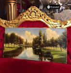 Oud schilderij klassiek landschap het park van J. Hils, Ophalen of Verzenden