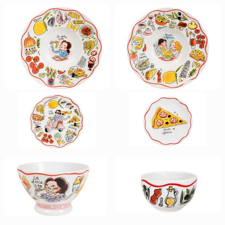 Blond Amsterdam Pasta servies. 7 delig., Huis en Inrichting, Keuken | Servies, Nieuw, Bord(en), Overige stijlen, Aardewerk, Ophalen of Verzenden