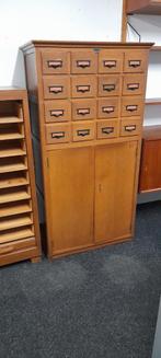 Eiken roldeur en eiken archiefkast, Ophalen, Nvt., Gebruikt, 100 tot 150 cm