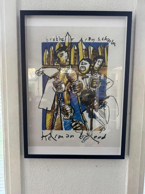 Litho Ray Charles door Herman Brood, Antiek en Kunst, Kunst | Litho's en Zeefdrukken, Ophalen