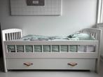 Stevig massief houten peuterbed incl opberglade, Ophalen, Gebruikt, 70 tot 85 cm, 140 tot 160 cm