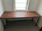 Ikea Tafel Walnoot Fineer, RVS Poten - 186x64cm, Ophalen, Zo goed als nieuw, Bureau