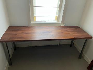 Ikea Tafel Walnoot Fineer, RVS Poten - 186x64cm beschikbaar voor biedingen