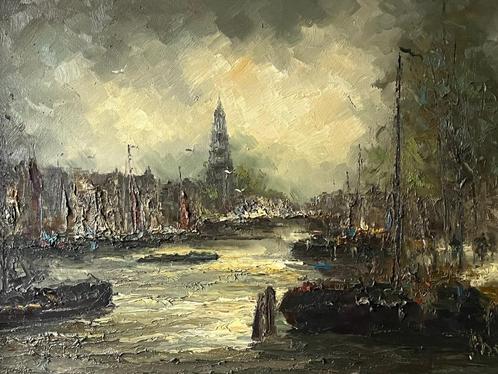 John Bevort, Amsterdams stadsgezicht in nieuwe lijst, Antiek en Kunst, Kunst | Schilderijen | Klassiek, Ophalen