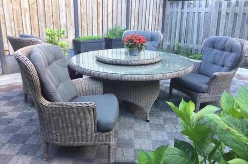 4 seasons outdoor tuinset foto’s volgen, Tuin en Terras, Tuinsets en Loungesets, Zo goed als nieuw, Wicker, Ophalen of Verzenden