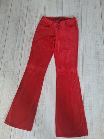 Mooie rode velour broek pantalon van Proloog mt 36 beschikbaar voor biedingen