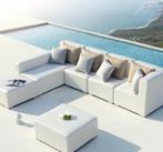 Luxe design loungeset in wit of zwart/ alle kleuren kussens, Tuin en Terras, Verzenden