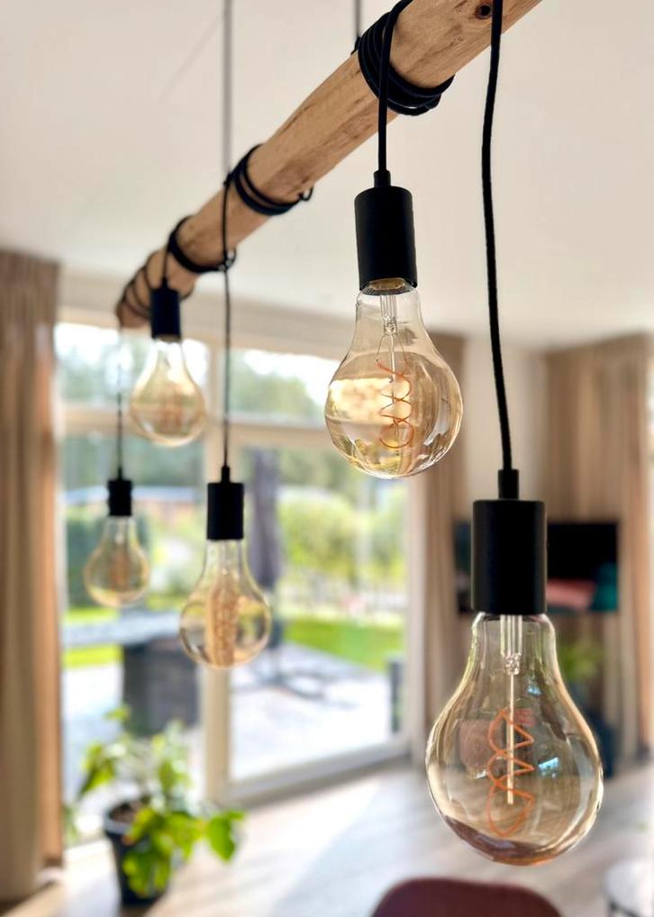 5x XL LED filament lampen – amber spiraal – E27, Huis en Inrichting, Lampen | Hanglampen, Zo goed als nieuw, Minder dan 50 cm