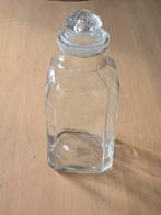 Antieke XXL Art Devo Glazen snoeppot met geslepen dop €25, Ophalen of Verzenden