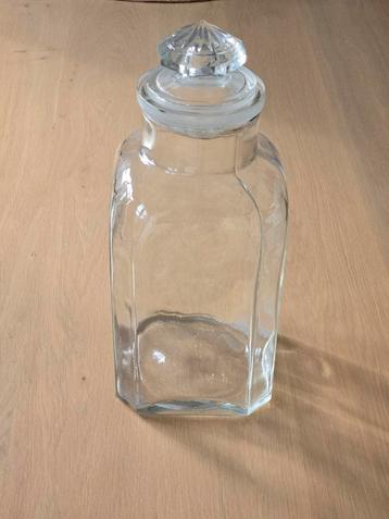 Antieke XXL Art Devo Glazen snoeppot met geslepen dop €25 beschikbaar voor biedingen