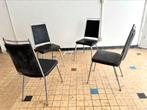 Vinrage set Daystrom Furniture dining stoelen leer/chroom, Ophalen, Gebruikt, Leer, Twee
