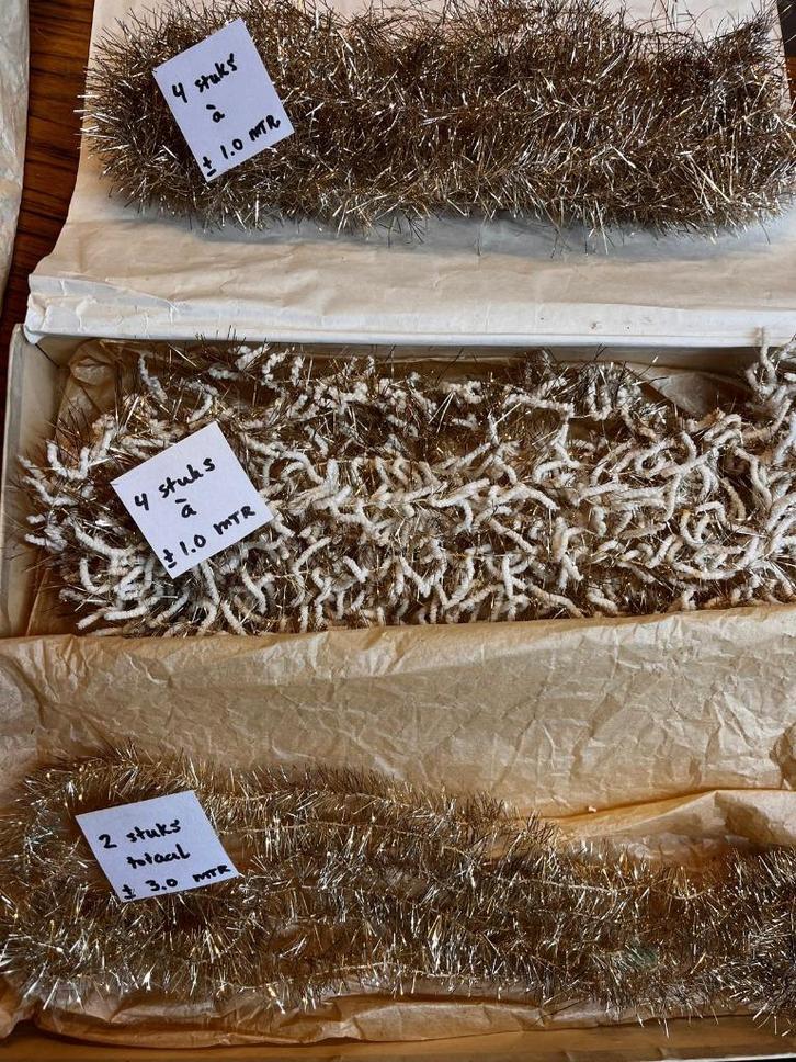 20) antieke set tinsel kerstslingers en tinsel piek, Diversen, Kerst, Ophalen of Verzenden