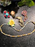 Vintage Sieraden Partij - Unieke Stukken!, Sieraden, Tassen en Uiterlijk, Overige materialen, Gebruikt, Overige kleuren, Ophalen of Verzenden