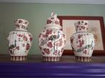 Porseleinen Vazen Set - Pauw & Bloesem Motief, Ophalen, Gebruikt, Overige kleuren, Aardewerk of Porselein
