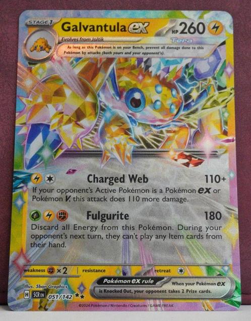 Galvantula EX 051-142 Stellar Crown Pokémon Kaart, Hobby en Vrije tijd, Verzamelkaartspellen | Pokémon, Nieuw, Losse kaart, Verzenden