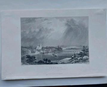 8 / Gezicht op Arnhem - staalgravure  uit 1837 beschikbaar voor biedingen