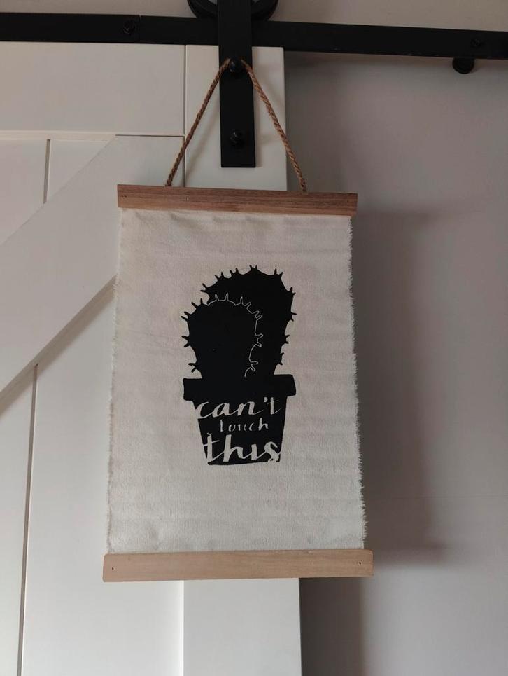 Linnen Doek met Cactus Print, Huis en Inrichting, Woonaccessoires | Wanddecoraties, Ophalen of Verzenden