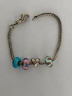 Trollbeads armband met bedel, sluiting en 3 kralen, Sieraden, Tassen en Uiterlijk, Armbanden, Ophalen of Verzenden, Zo goed als nieuw