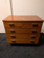 Ladekast Vintage Kast Jaren 60 Teakhout, Gebruikt, Teakhout, 3 of 4 laden, Minder dan 100 cm