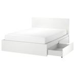 Ikea bed met lades en nachtkastjes, Huis en Inrichting, Slaapkamer | Bedden, Ophalen, Gebruikt, Wit, Tweepersoons