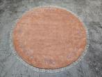 Handgeknoopt oosters wol tapijt floral border pink 210x210cm