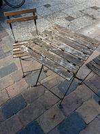 Bistro setje - 2 stoeltjes + tafeltje, Huis en Inrichting, Stoelen, Ophalen, Bistro, Gebruikt, Twee