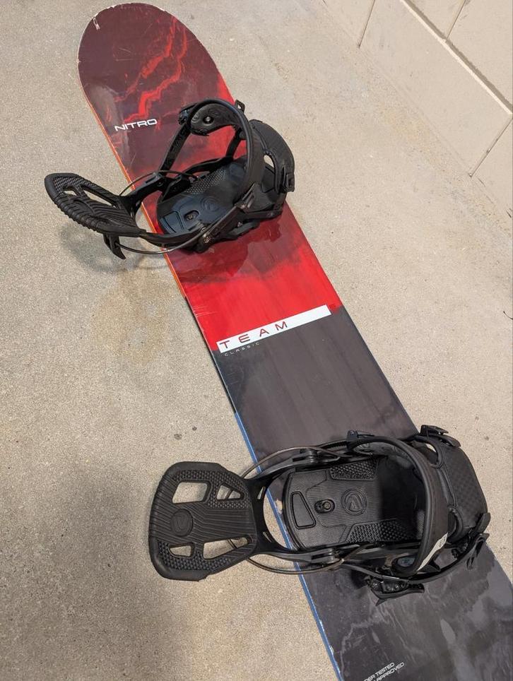 Nitro team classic 2019 159 & Nidecker flow fuse, Sport en Fitness, Snowboarden, Gebruikt, Board, Ophalen