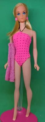 Vintage Barbie Badpak Roze/Zwart, Verzenden, Gebruikt, Kleertjes