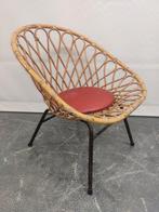 Vintage rottan stoel stoeltje, Huis en Inrichting, Stoelen, Gebruikt, Vintage design Mid Century jaren 50 60, Eén, Ophalen