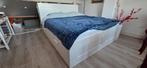 Brimnes 2-persoonsbed 180x200 met matras en achterwand, Gebruikt, Wit, Tweepersoons, Ophalen of Verzenden