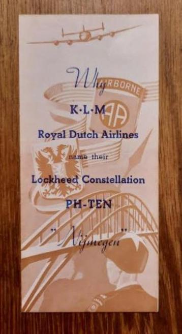 KLM folder naamgeving Constellation PH-TEN Nijmegen jaren 40 beschikbaar voor biedingen
