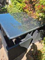 Wicker Tuinset met  4 Stoelen inclusief kussens, Ophalen, 4 zitplaatsen, Gebruikt, Wicker