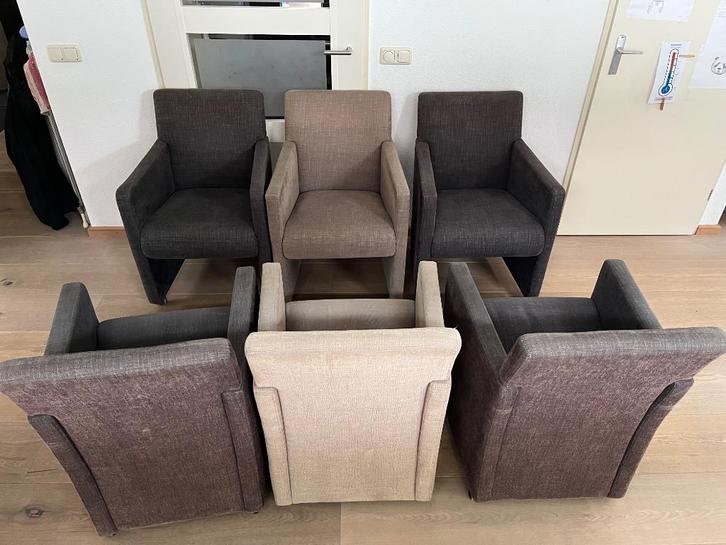 Luxe eetkamer stoelen Plantagie, Huis en Inrichting, Stoelen, Zo goed als nieuw, Vijf, Zes of meer stoelen, Stof, Bruin, Ophalen