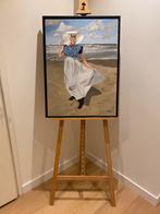 Origineel schilderij in baklijst, Antiek en Kunst, Ophalen of Verzenden